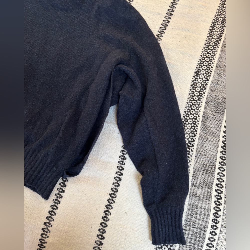 Raey Women's Navy Blue Cotton/Wool/Cashmere Blend Crew Oversized Sweater Size M - Picture 10 of 13